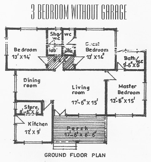 Ground floor plan for the 3 Bedroom Detached House